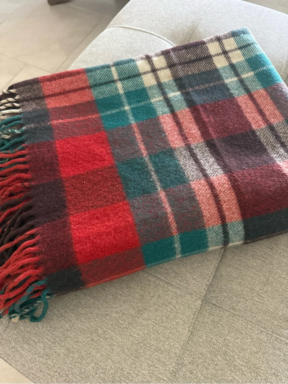 Vintage Ayers Pure Wool Strathcairn Plaid Throw Blanket 60x68” Scottish Tartan